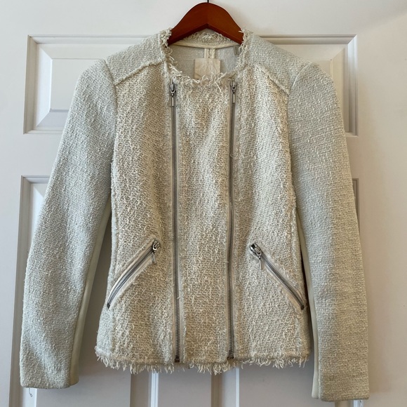 Rebecca Taylor Ivory Tweed Peplum Jacket Size 0.  Good condition - Picture 4 of 7